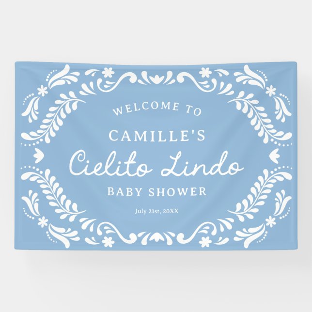 Banderoles Baby shower Blue Cielito Lindo (Horizontal)