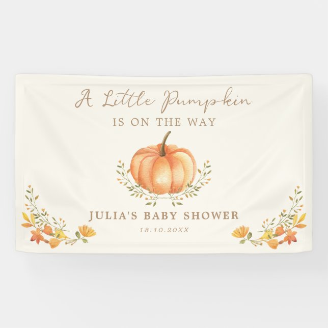 Banderoles Baby shower Boho Citrouille Fall Foliage (Horizontal)