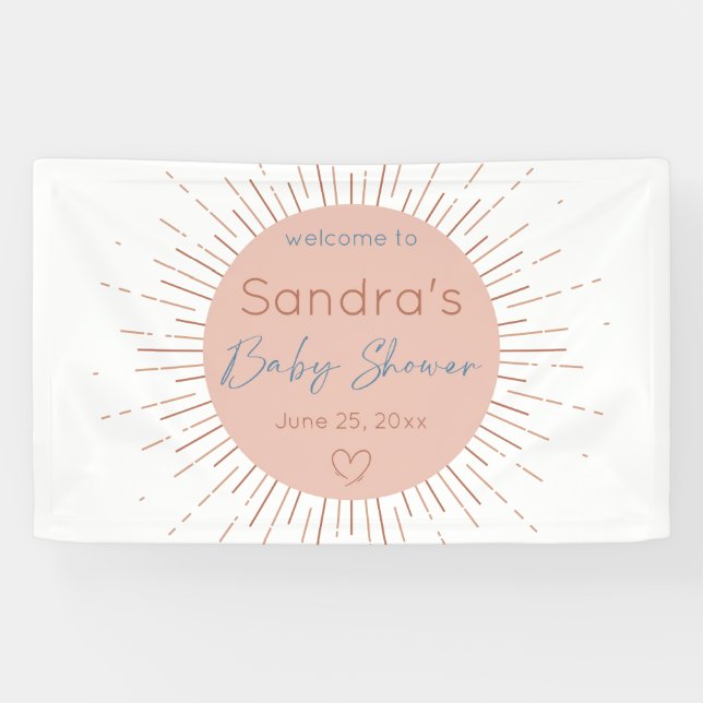 Banderoles Baby shower Boho Sun (Horizontal)