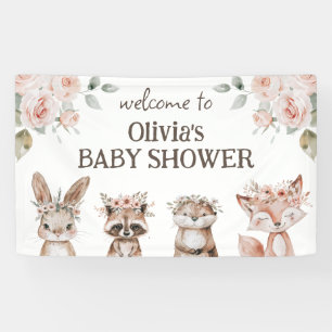 Banderoles Baby shower Boho Woodland Animaux