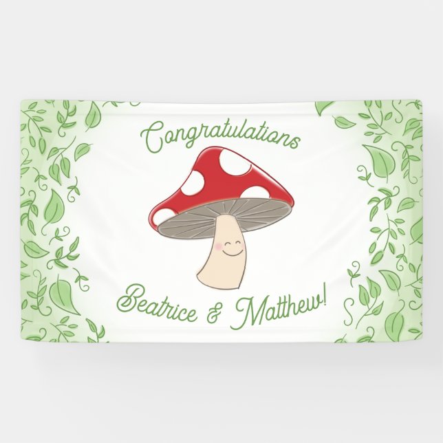 Banderoles Baby shower champignon (Horizontal)