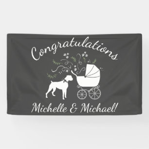 Banderoles Baby shower Chien Boxer Chien Chien Chien Gris Pup