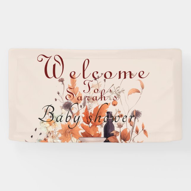 Banderoles baby shower citrouille de l'automne (Horizontal)