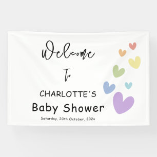 Banderoles Baby Shower Cœurs Mignons et Colorés