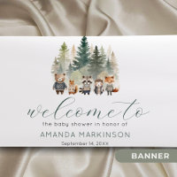 Baby shower d'aquarelle Woodland Bienvenue