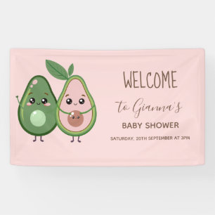 Banderoles Baby shower d'Avocado rose Saint-Guacamole