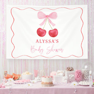 Banderoles Baby shower de cerise rose Bow