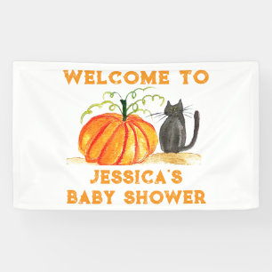 Banderoles Baby shower de chat Citrouille d'Halloween
