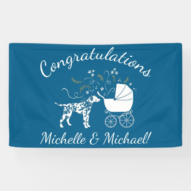 Banderoles Baby shower de Chien Dalmatien Chien Chien Chien C (Horizontal)