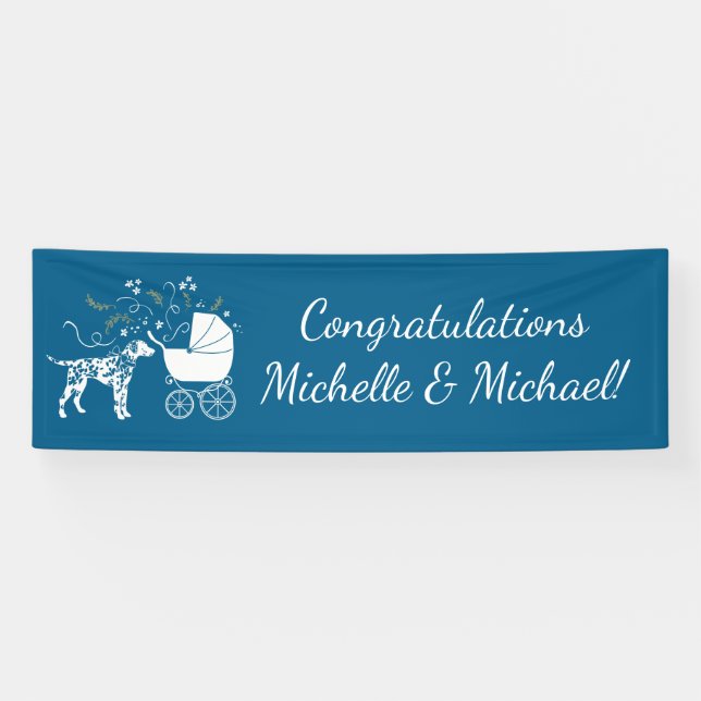 Banderoles Baby shower de Chien Dalmatien Chien Chien Chien C (Horizontal)