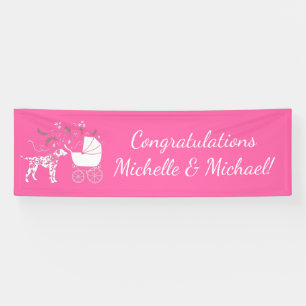 Banderoles Baby shower de Chien Dalmatien Chien Chien rose Ch