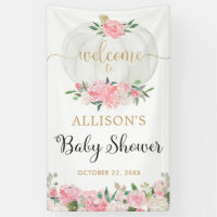 baby shower de citrouille en or blanc rose pâle
