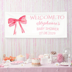 Banderoles Baby shower de coquette à mâchoires roses