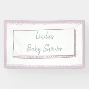 Banderoles Baby shower de Doodles rose minimaliste à main