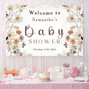 Banderoles Baby shower de Fleur sauvage Black Rustic moderne