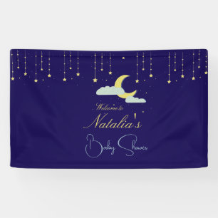Banderoles Baby shower de la lune étoile bleue dessinée à la