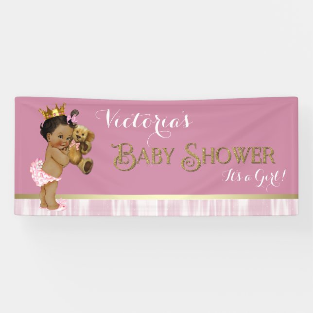 Banderoles Baby-Shower de la Princesse Ethnique (Horizontal)