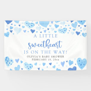 Banderoles Baby shower de la Saint Valentin Blue Little Sweet