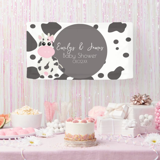 Banderoles Baby shower de Motif d'impression de vache (Fête)