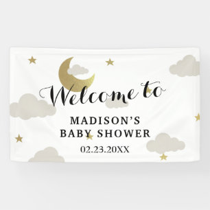 Banderoles Baby shower de nuages de la Lune et de l'étoile ar