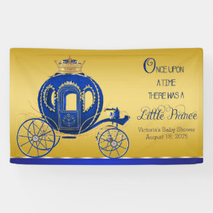 Banderoles Baby shower de prince Carriage d'or de bleu royal