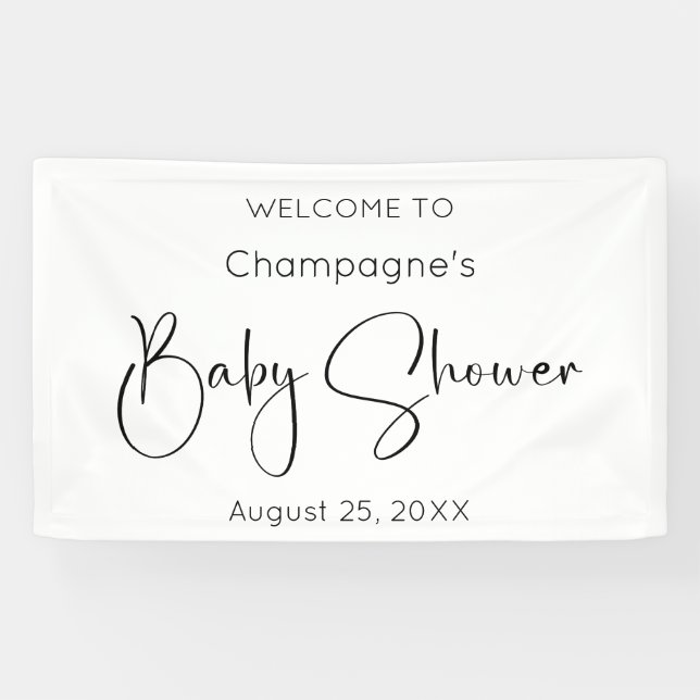 Banderoles Baby shower de script moderne (Horizontal)