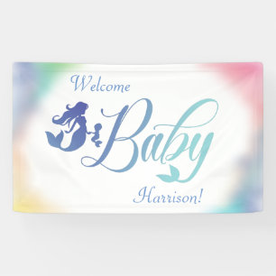 Banderoles Baby shower de sirènes sous la mer