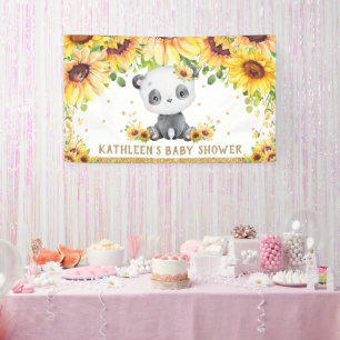 Banderoles Baby shower de tournesol Panda Bear