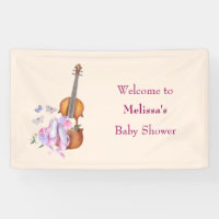Baby shower de violon, de chaussures de ballet et