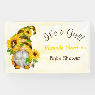 Banderoles Baby shower des abeilles des tournesols Gnome