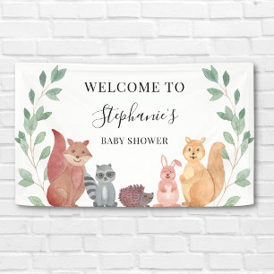 Banderoles Baby shower des animaux de bois Bienvenue