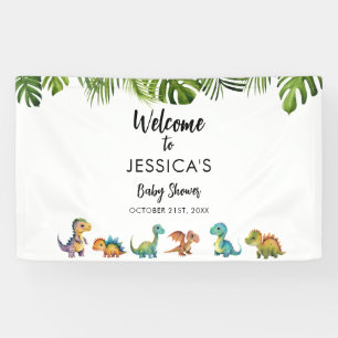 Banderoles Baby shower Dinosaur Bienvenue