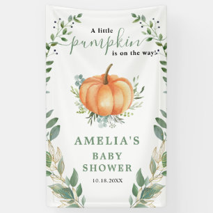 Banderoles Baby shower d'or Little Citrouille Fall Greenery