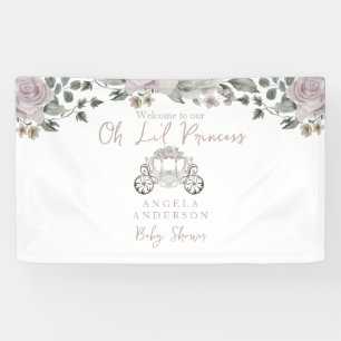 Banderoles Baby shower d'or Rose Princesse Bienvenue