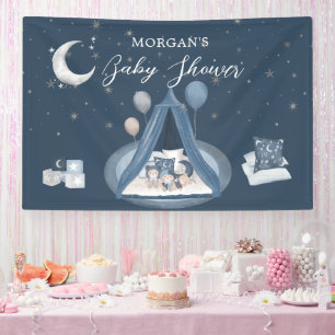 Banderoles Baby shower d'ours céleste
