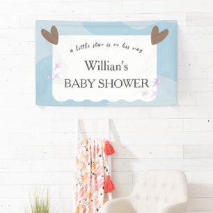 Banderoles Baby shower étoile bleu clair Twinkle