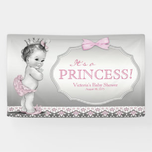 Banderoles Baby shower Fille Princesse Vintage
