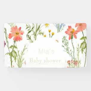 Banderoles Baby shower fleur sauvage Boho