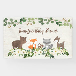 Banderoles Baby shower Floral animal forestier