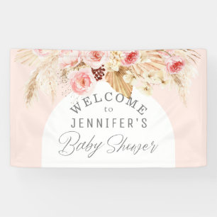 Banderoles Baby shower floral Boho Arch rose vif