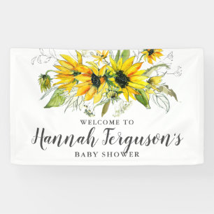 Banderoles Baby shower floral de tournesol jaune Boho