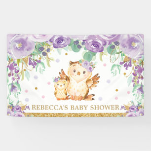 Banderoles Baby shower Floral mou de Chouette