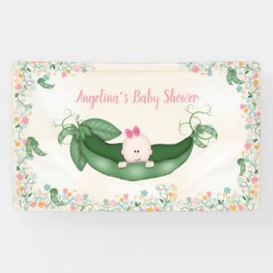 Banderoles Baby shower Girl Sweet Pea Pink Bow Panner
