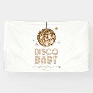 Banderoles Baby shower Gold Disco Ball "Disco Baby"