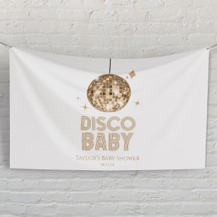 Banderoles Baby shower Gold Disco Ball "Disco Baby"