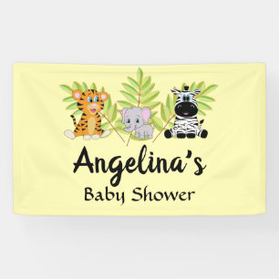 Banderoles baby shower mignonne animal Safari jungle bannièr