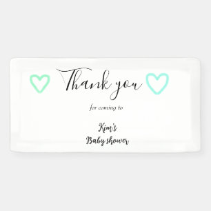 Banderoles baby shower minimal éditable pastel bleu vert