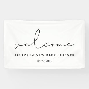 Banderoles Baby shower minimaliste manuscrit