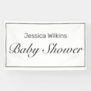 Banderoles Baby shower moderne minimaliste noir blanc
