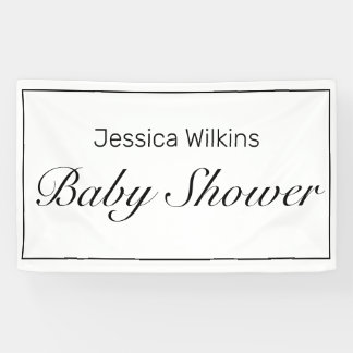 Banderoles Baby shower moderne minimaliste noir blanc